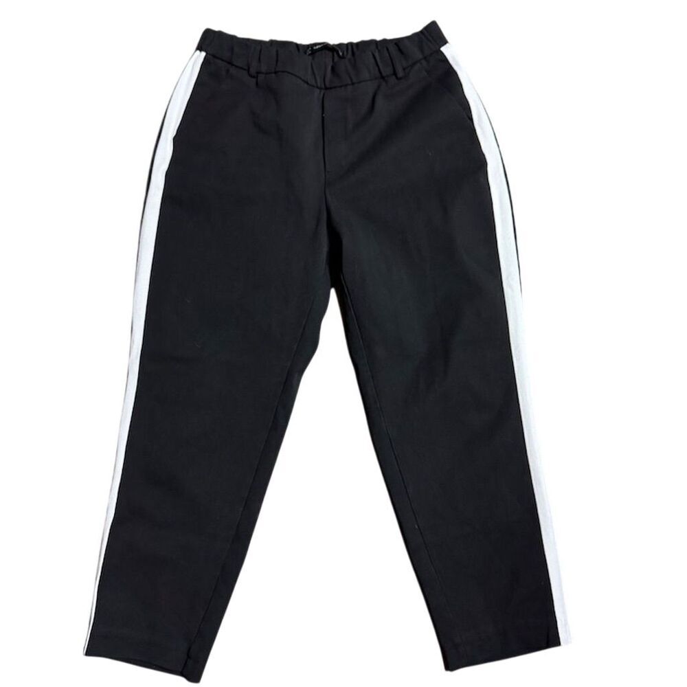 Zara Trafaluc Women's Black Pants w/ White Stripes Size M